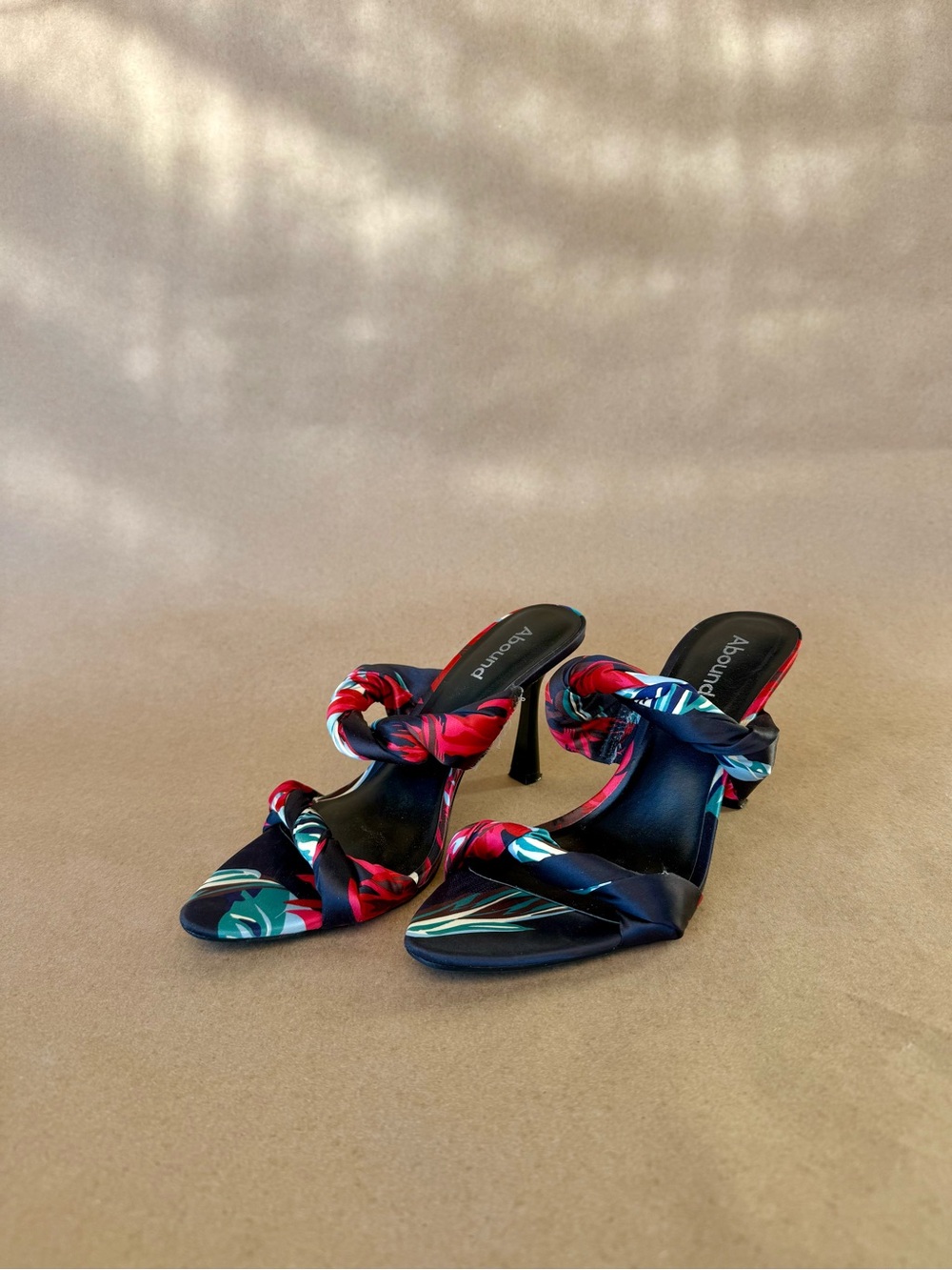 ABOUND Floral Knot-Detail Navy High-Heel Sandals
